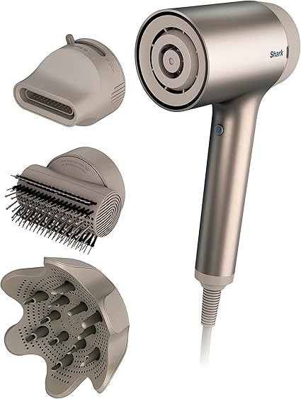 Shark HD120BRN Blow Dryer HyperAIR Fast-Drying with IQ 2-in-1 Concentrator, Styling Brush, and Cu... | Amazon (US)
