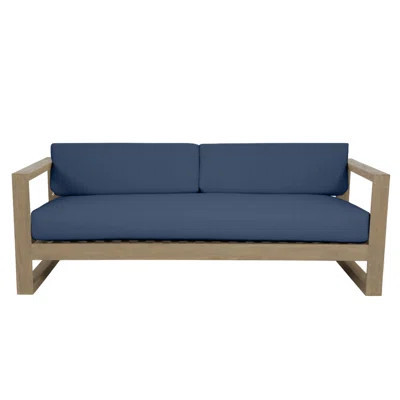 Vienna 90'' Wide Outdoor Teak Patio Sofa with Sunbrella® Cushions | Wayfair North America