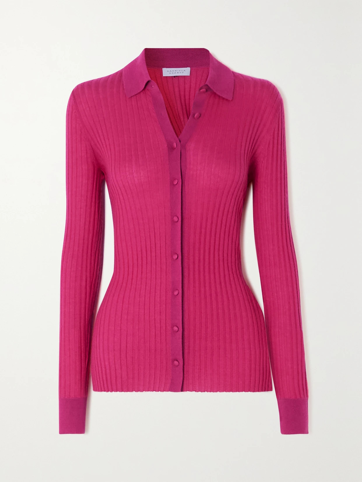 Gabriela Hearst - Cavalieri Ribbed Cashmere And Silk-blend Shirt - Pink | NET-A-PORTER (UK & EU)