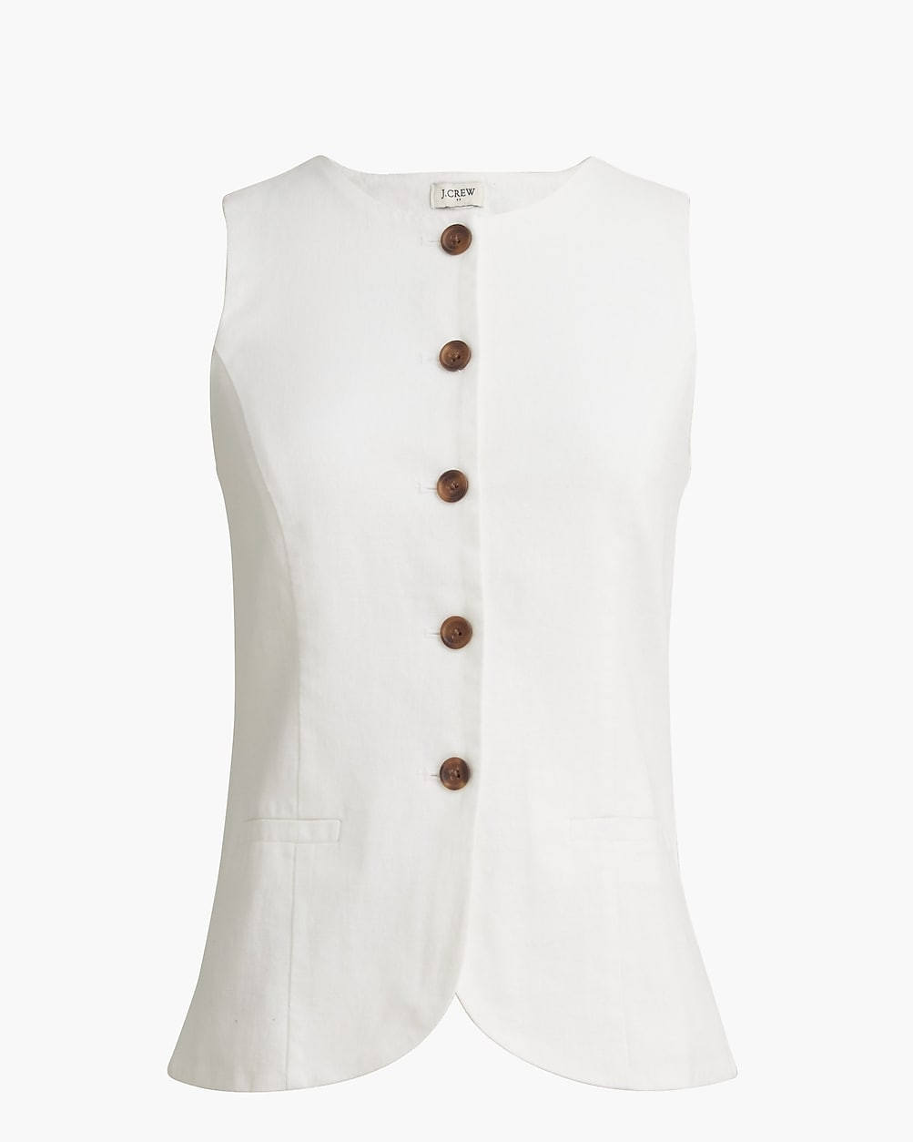 Linen-blend button-front vest | J.Crew Factory