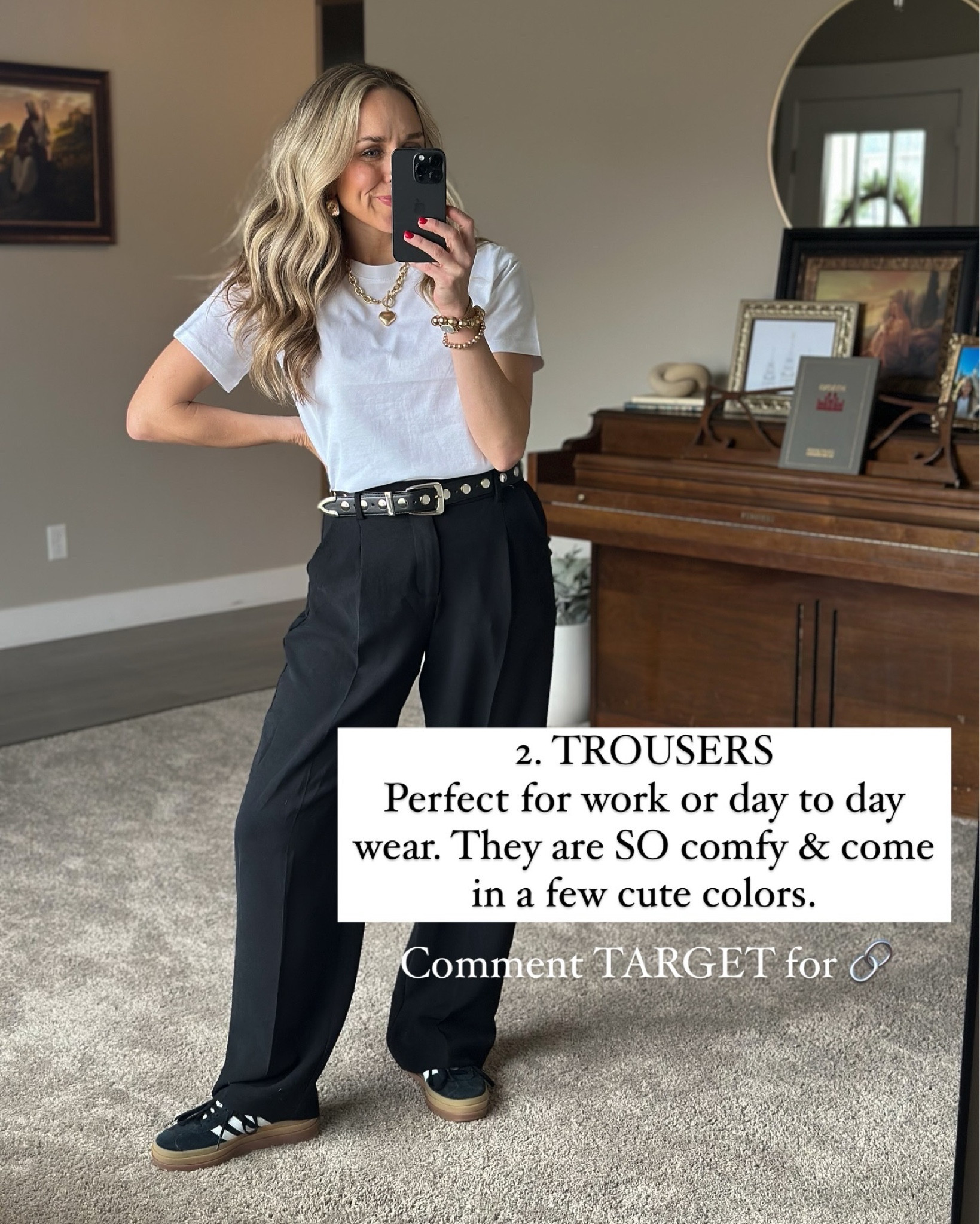 Black trousers are a must!! These ones are sooo comfortable! Perfect work outfit or a casual mom outfit. True to size.

#LTKFindsUnder50 #LTKStyleTip #LTKMostLoved