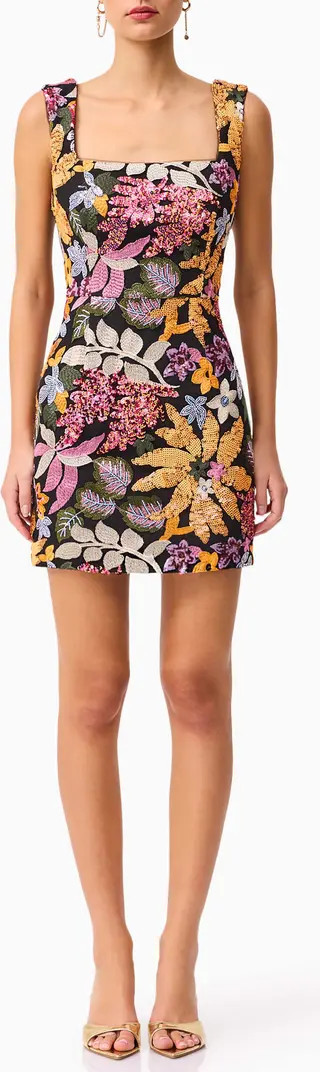 Kiran Floral Embellished Sleeveless Minidress | Nordstrom