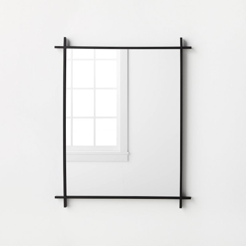 24&#34; x 30&#34; Cross Corner Metal Wall Mirror Black - Threshold&#8482; designed with Studio Mc... | Target