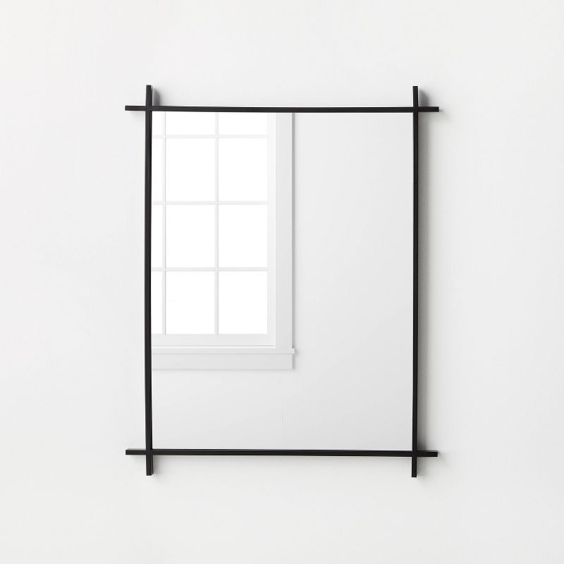 24" x 30" Cross Corner Metal Wall Mirror with EPS Black - Threshold™ designed with Studio McGee | Target