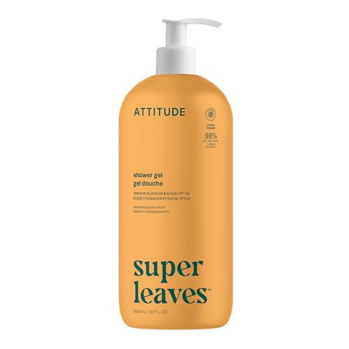 ATTITUDE Body Wash, EWG Verified Shower Gel, Dermatologically Tested, Plant and Mineral-Based, Vegan Personal Care Products, Orange Blossom & Eucalyptus, 32 Fl Oz | Amazon (US)