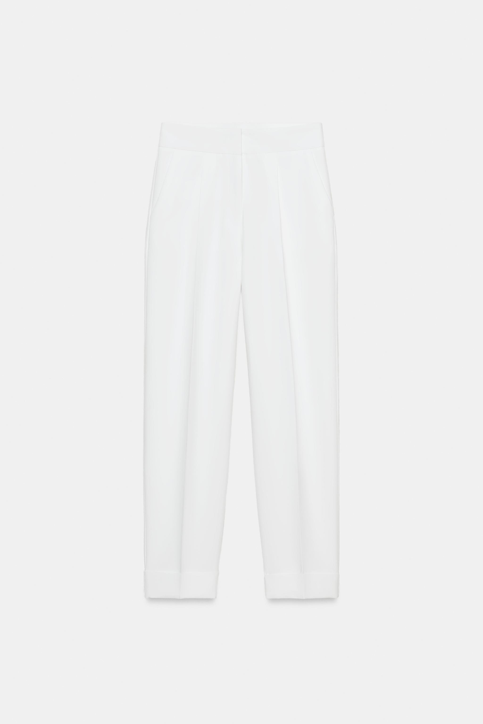 TROUSERS WITH PLEATS AND TURN-UP HEMS | Zara UK
