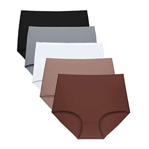 FallSweet No Show High Waist Briefs Underwear for Women Seamless Panties Multi Pack (Multi6 (5-Pack), Large) | Amazon (US)