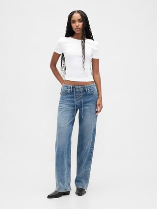 Low Rise Lace-Up '90s Loose Jeans | Gap (US)
