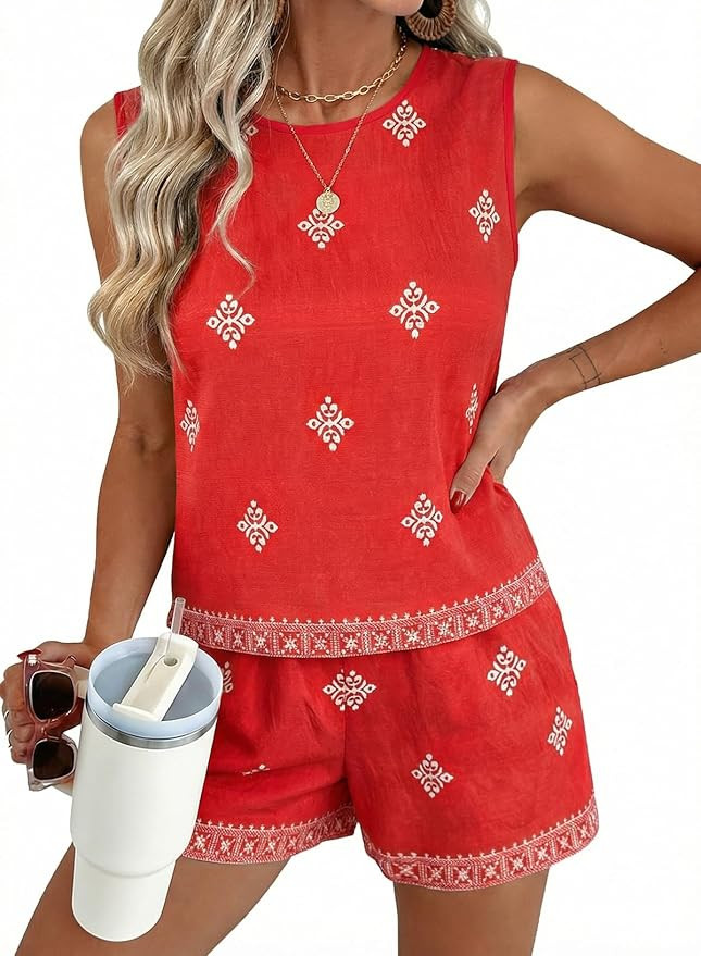 SHEWIN Two Piece Sets for Women Lounge Set Matching Sets Womens Clothing Summer Outfits for Women | Amazon (US)