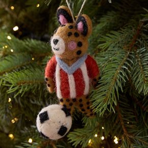 Felt Leopard Soccer Player Ornament | West Elm (US)