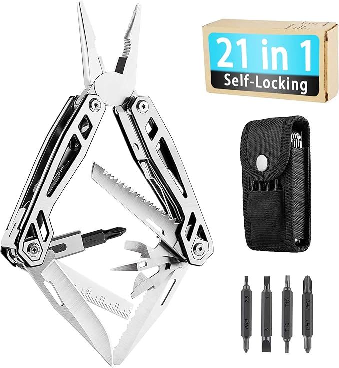 WETOLS 21-in-1 Multi-Pliers, Multi-Tools, Foldable and Self-Locking, with Hard Stainless Steel, M... | Amazon (US)