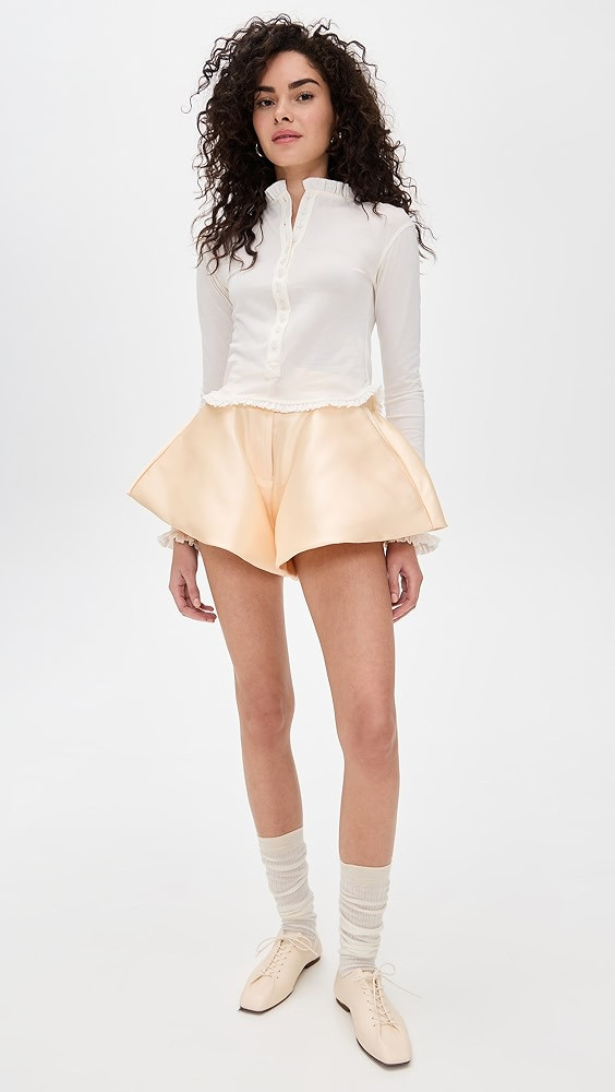 Marques'Almeida Heavy Satin Volume Draped Shorts | Shopbop | Shopbop