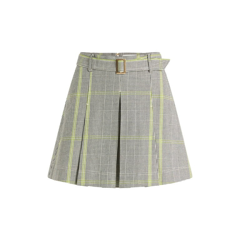 Free Assembly Women's Pleated Mini Skirt with Belt, Sizes XS-XXL | Walmart (US)