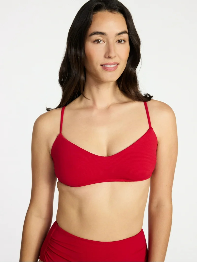Time and Tru Women's and Women's Plus Size Ribbed Bralette Top, Sizes XS-3X | Walmart (US)