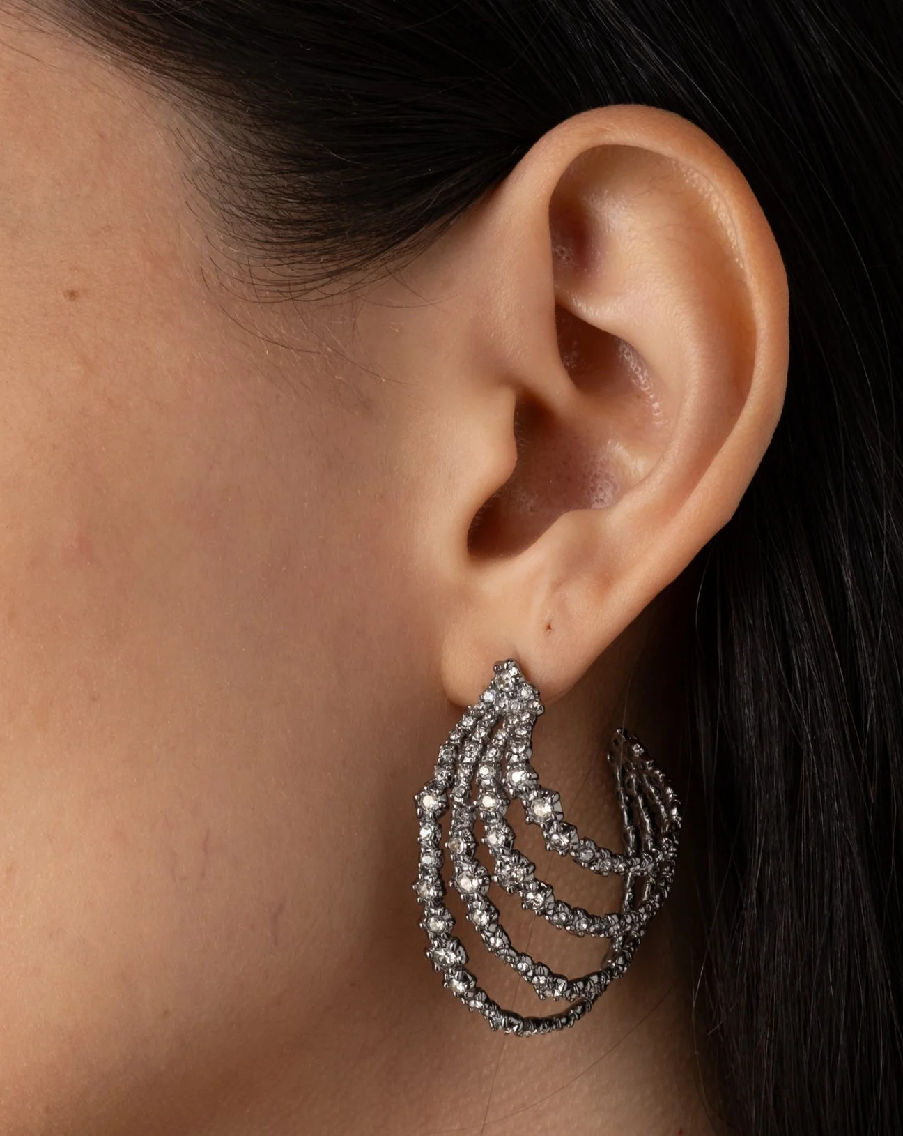 Punk Royale Crystal Multi Hoop Earrings | Alexis Bittar | Alexis Bittar
