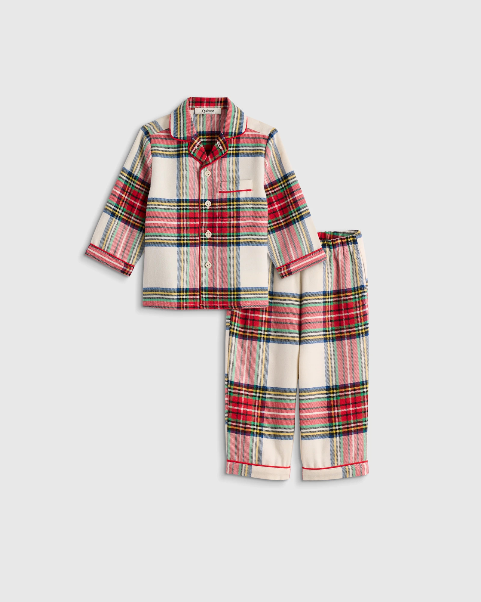 Quince | Holiday Flannel Pajama Set in Polar Bears, Size 12-18M, Recycled Polyester | Quince