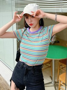 DAZY Block Striped Round Neck Tee
   SKU: sw2202221134481711      
          (32 Reviews)
       ... | SHEIN