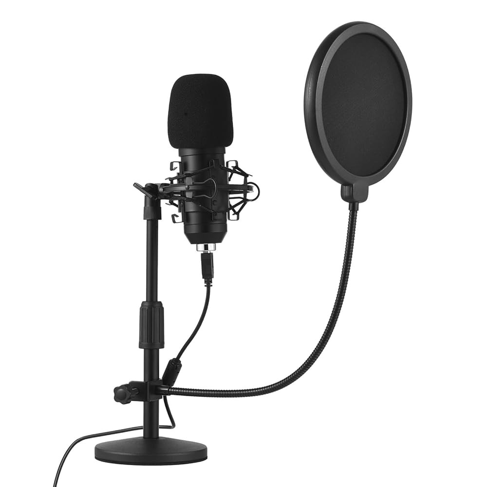 Microphone Set, PC Computer Podcast Condenser Metal Mic Kit Podcast Microphone with Professional ... | Amazon (US)