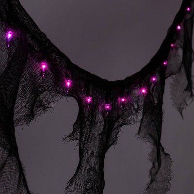9' Incandescent Gauze Garland Halloween Purple String Lights - Hyde & EEK! Boutique™ | Target