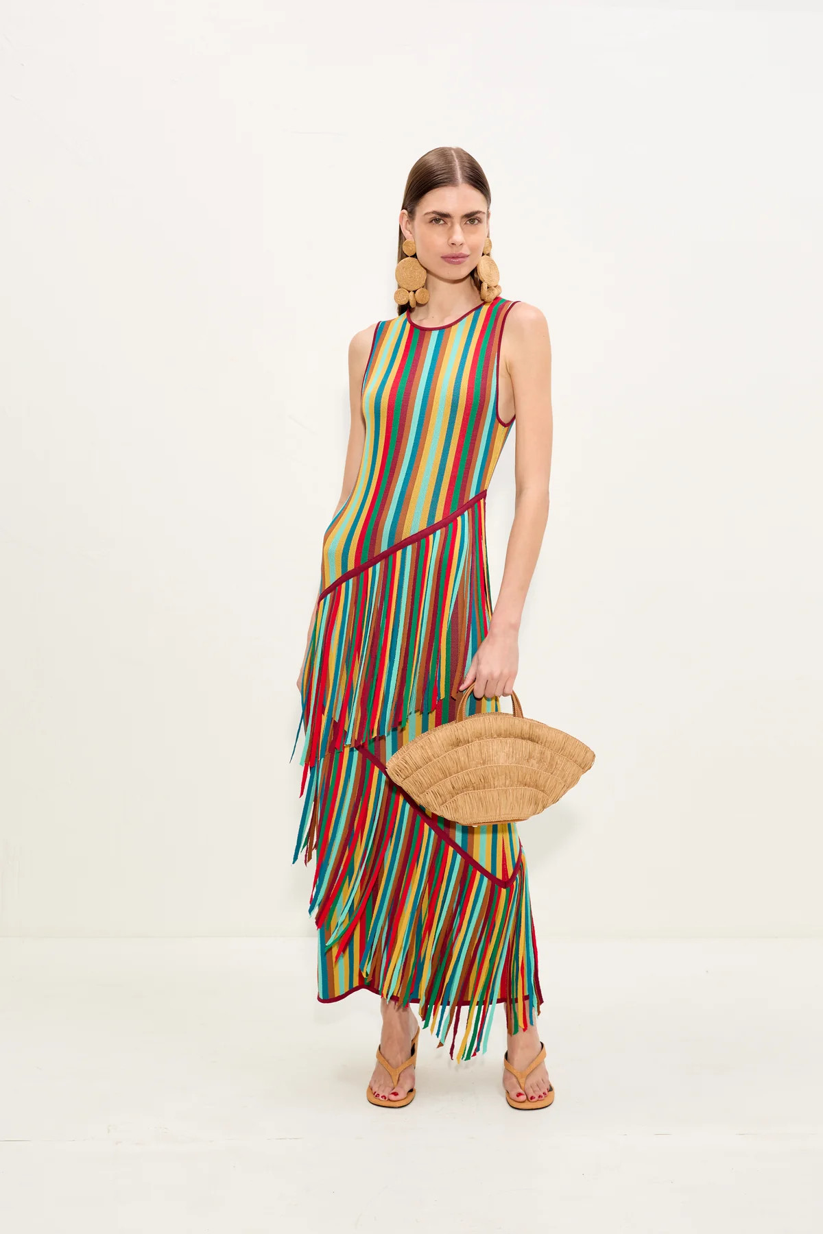 Spiral Knit Dress In Vibrant Multi Stripe | Simon Miller