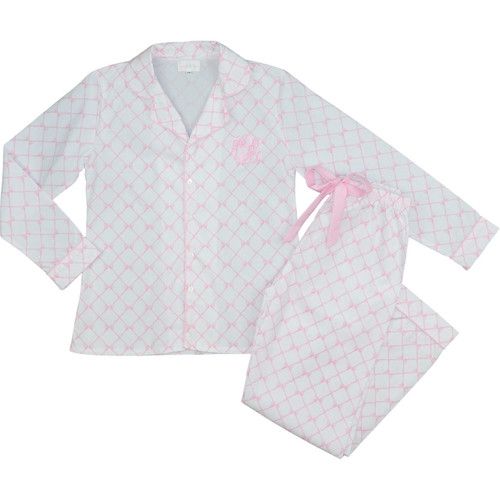 Ladies Pink Bow Trellis Pajamas | Cecil and Lou