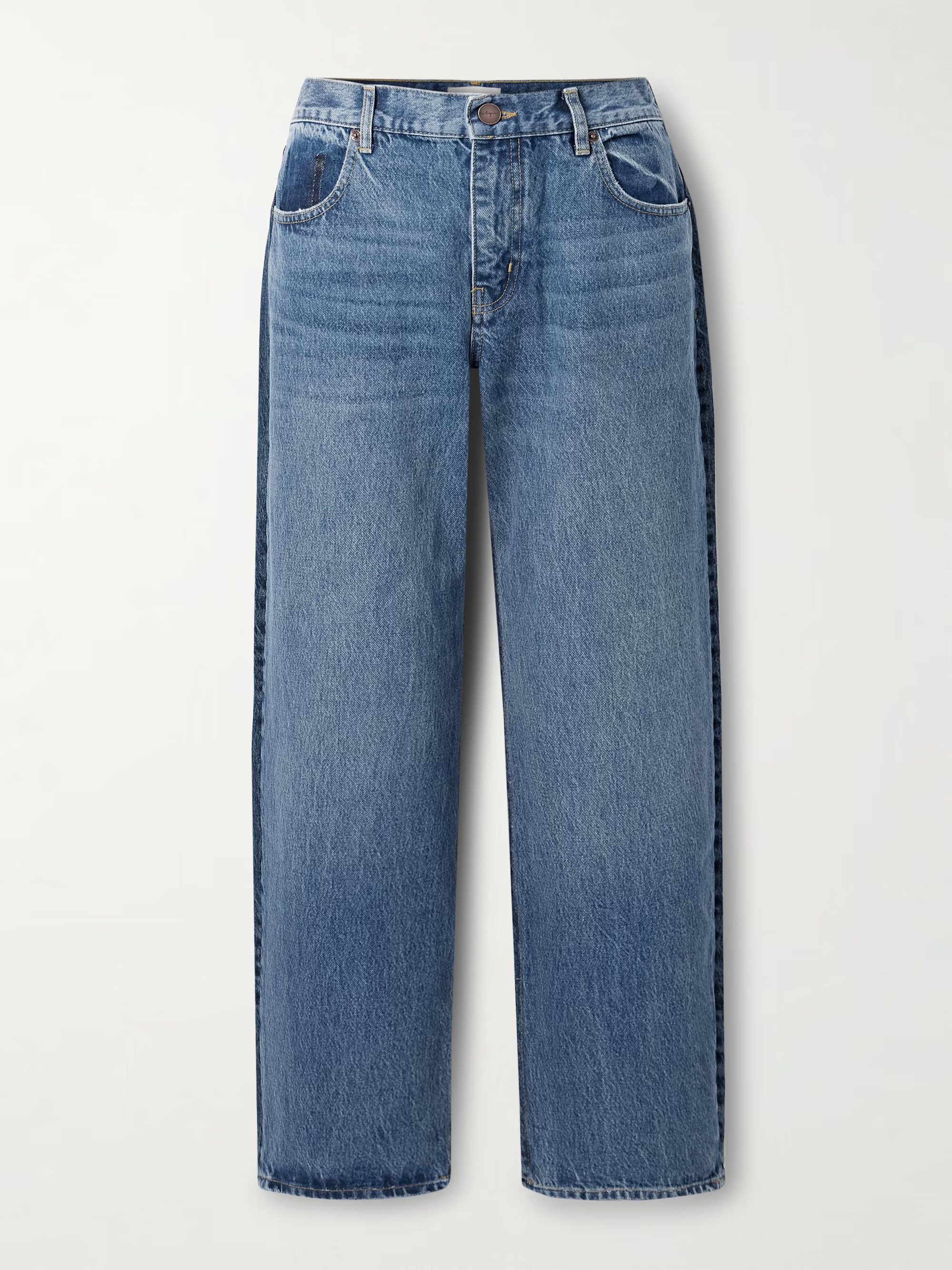 Marilyn paneled two-tone high-rise wide-leg jeans | NET-A-PORTER (US)