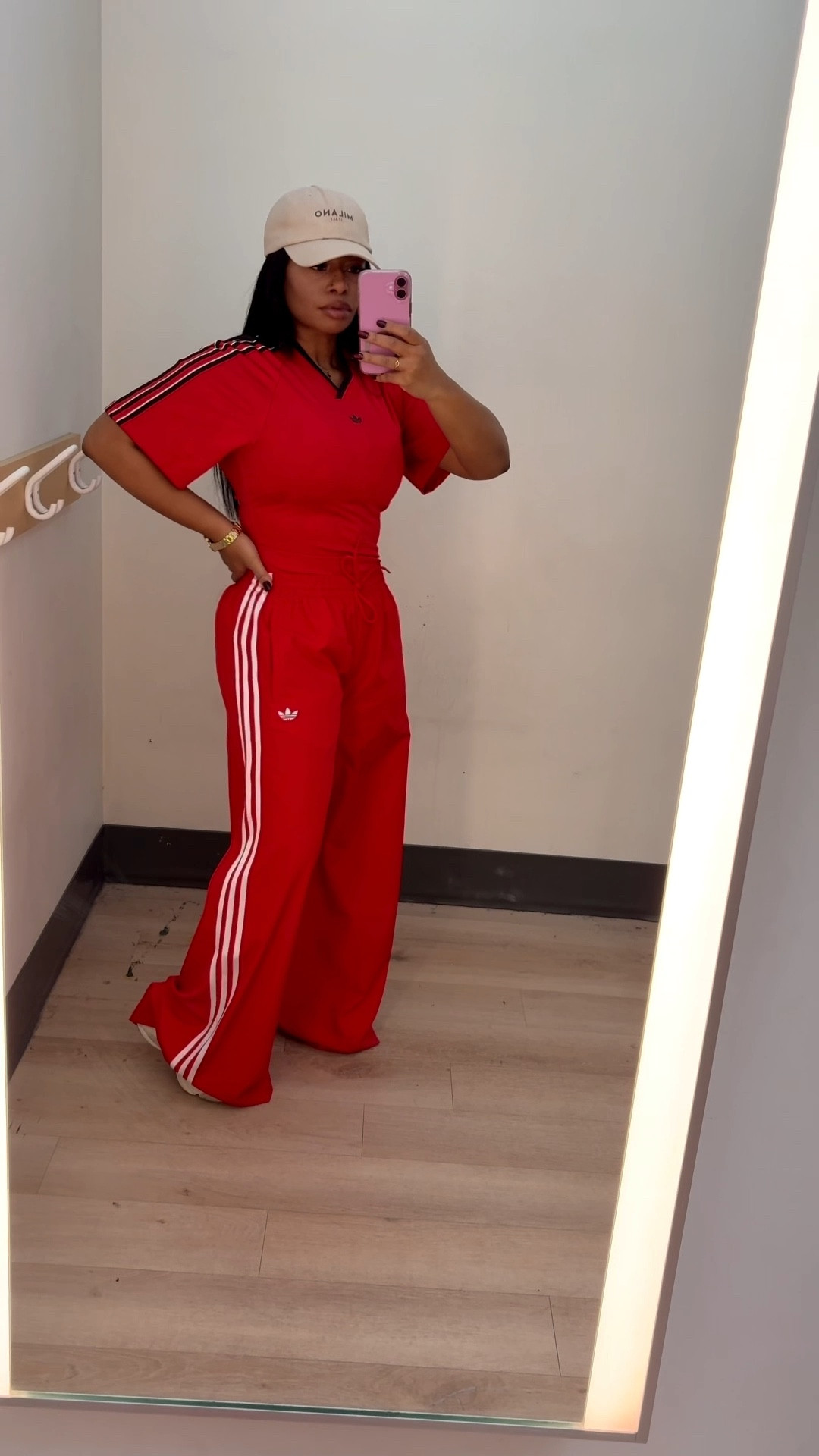 5’2” | 156lbs wearing the newest Adidas release set (top + bottom in size SMALL) 🤍

Loving this oversized fit moment — the relaxed silhouette gives effortless, sporty-chic energy while still feeling put together. The drape on the pants is PERFECT for that “overdressed casual” vibe we’re all into right now.

Athleisure, street style, comfy luxe… it’s giving all of it.

Dress it up with a fun statement bag and heels to add that extra jushhh, or keep it cool with sneakers for an everyday elevated look. Versatile, flattering, and on-trend.

Everything is linked in my LTK shop — shop the look now before it sells out! ✨

#LTKootd #LTKgrwm #LTKSpringSale
