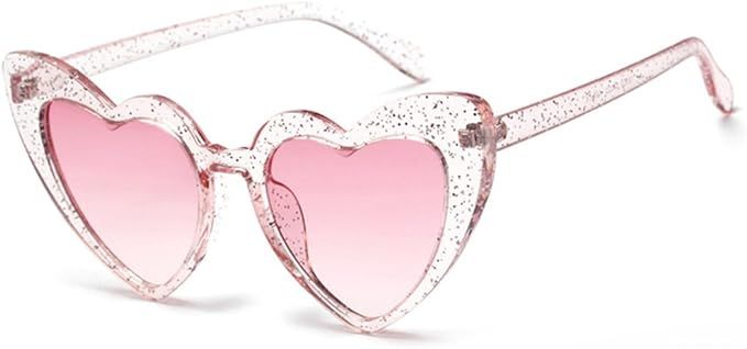 ZYApril Love Heart Shaped Sunglasses for Women - Vintage Cat Eye Mod Style Retro Glasses as Chris... | Amazon (US)