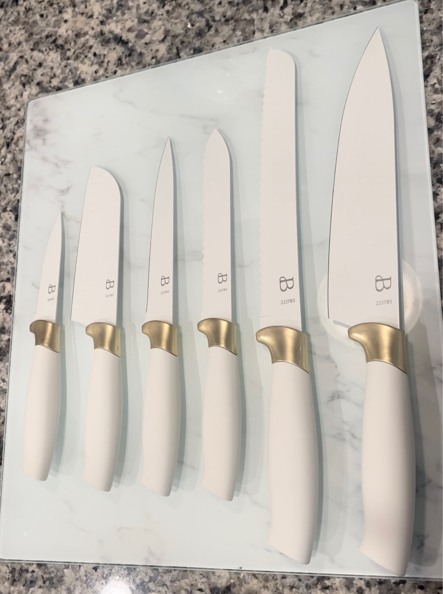 Beautiful 6 Piece Stainless Steel Knife Set in White Champagne Gold By Drew Barrymore

#LTKfamily #LTKhome