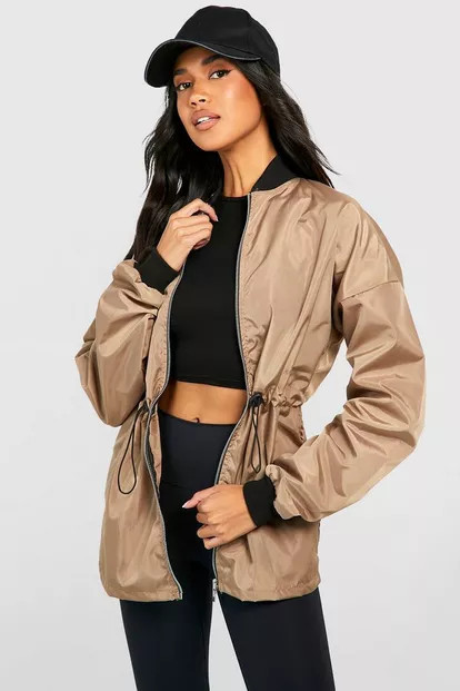 Waist Detail Bomber Jacket | Boohoo.com (US & CA)