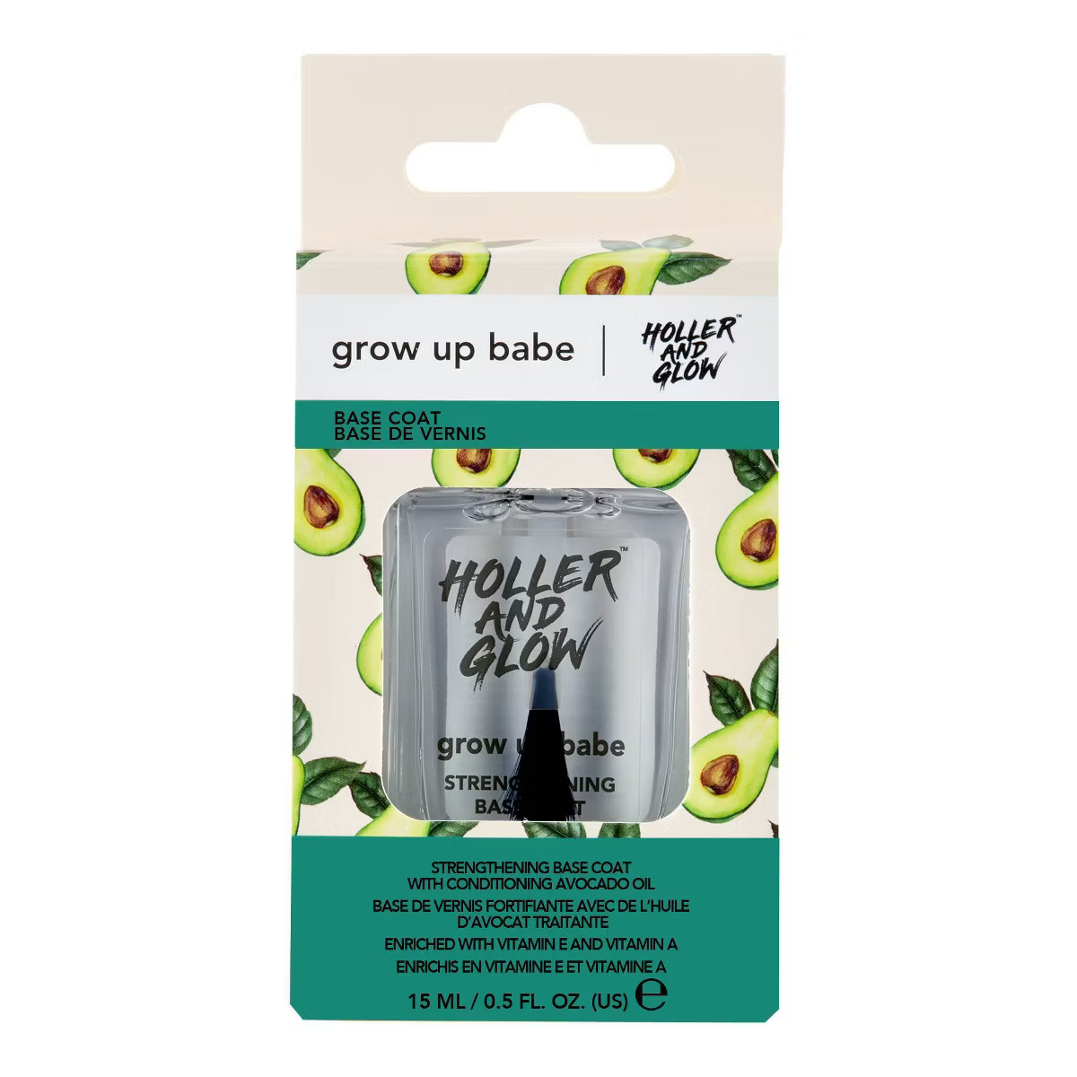 Holler and Glow Grow Up Babe Strengthening Base Coat - 0.5 fl oz | Target