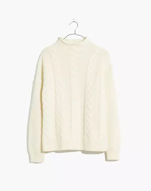 Grenville Cableknit Mockneck Sweater | Madewell