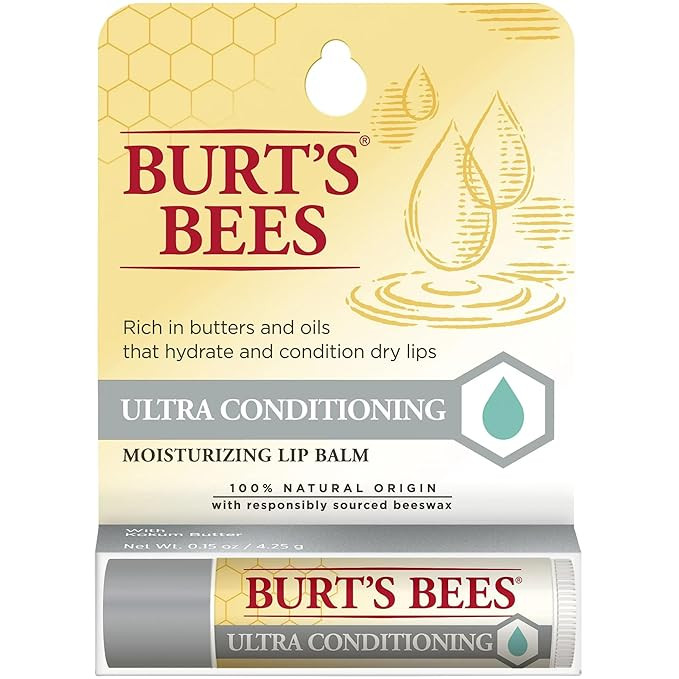 Burt's Bees Lip Balm, Ultra Conditioning with Kokum Butter, 0.15 oz (Pack of 4) | Amazon (US)