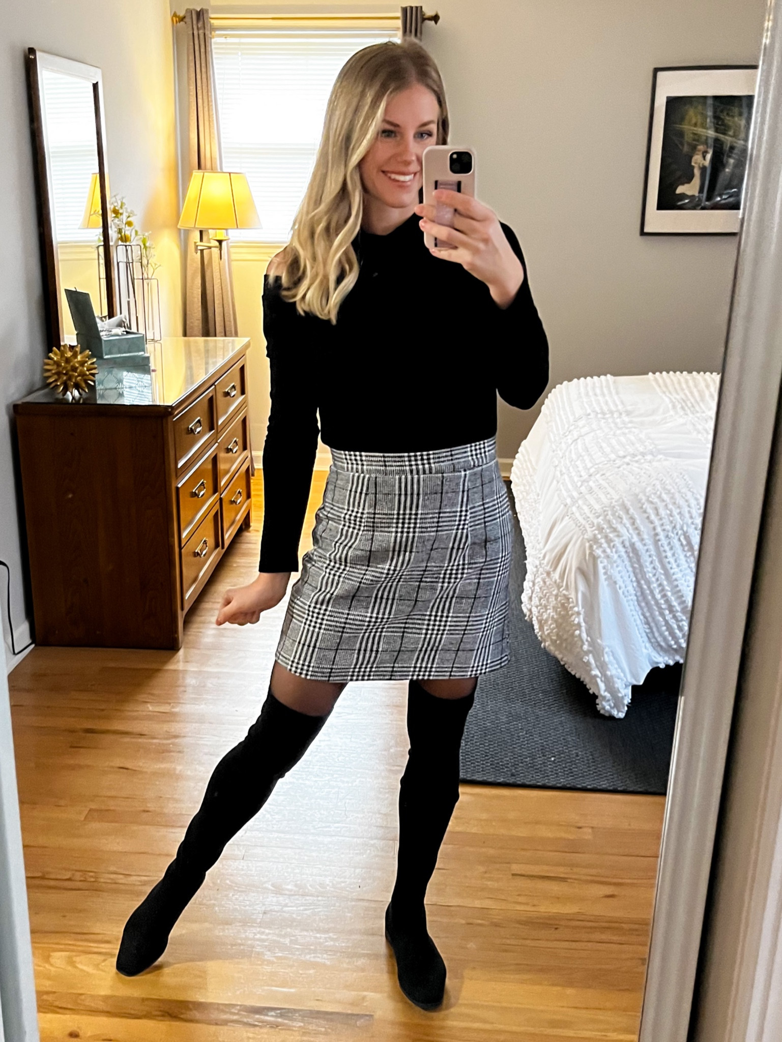 Plaid skirt perfect for the holidays! Wearing size small  

#LTKSeasonal #LTKHoliday #LTKunder50