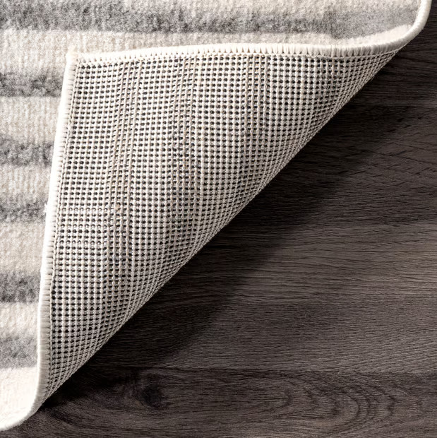 Light Gray Striped Hourglass Area Rug | Rugs USA