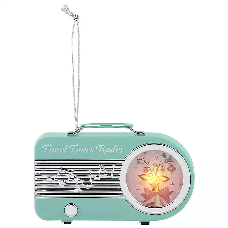 Teal Mini Radio LED Christmas Ornament | Kirkland's Home