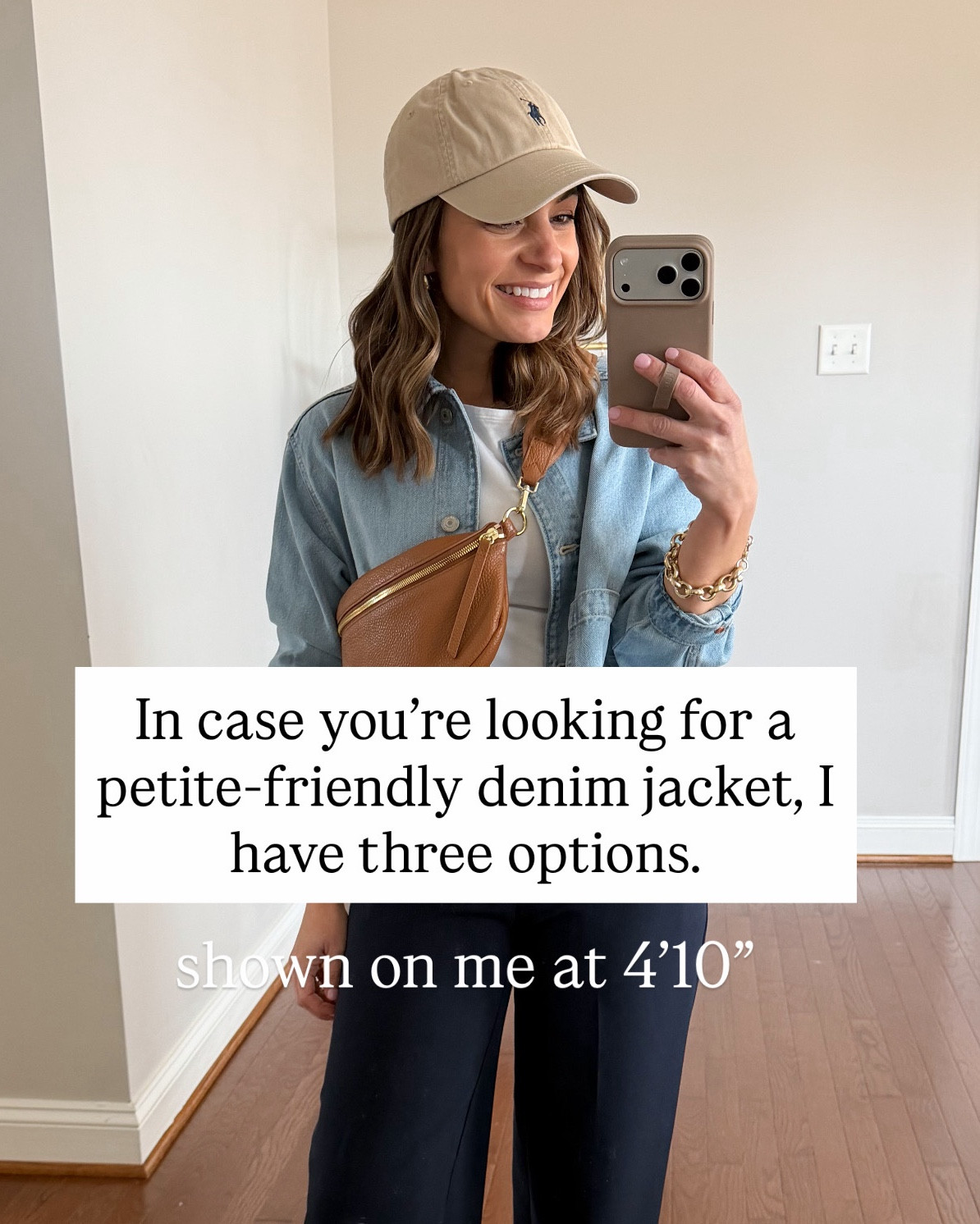 A few petite-friendly denim jacket options that go beyond the classic denim jacket. 

Outfit 1: 
Chore jacket (Old Navy): petite xs 
Pants (BR Factory): petite xxs 
Tank top (Quince): xs 
Sneakers (Gola): tts 
Bag (Quince) 

Outfit 2 
Jacket (Madewell): xxs 
Jeans (BR Factory): petite 24 (27.5” inseam) 
Top (Quince): xs in heather oatmeal 
Shoes (Madewell): tts in tawny khaki 
Belt (Madewell) 

Outfit 3 
Shirt jacket (Walmart): xs 
Pants (Athleta): petite xxs 
Tank Top (Quince): xs 
Sandals (DV)
Bag (Quince)

My measurements for reference: I’m 4’10” and 105lbs. My bust, waist, and hip measurement is 32”, 24”, and 36”.


#LTKPetite