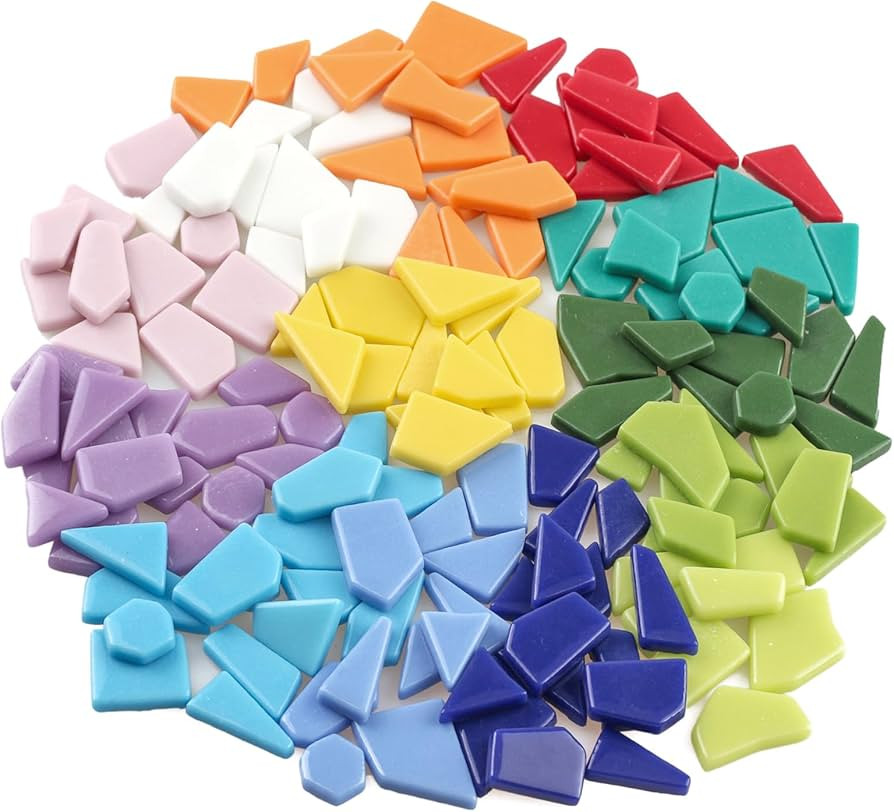 Irregular Glass Mosaic Tiles for Crafts Bulk,200g Broken Mosaic Glass Pieces for Crafts, Perfect ... | Amazon (US)