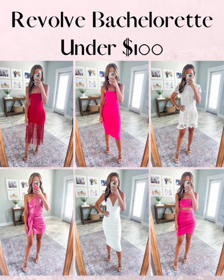 Revolve bachelorette party outfits under $100. Party dresses. Vegas dresses. Miami dresses. Vegas outfits. Bachelorette party weekend. White dresses. Pink dresses. 

I’m XXS/XS in Revolve - message me on IG if you need help with sizing.

#LTKshoecrush #LTKunder100 #LTKwedding