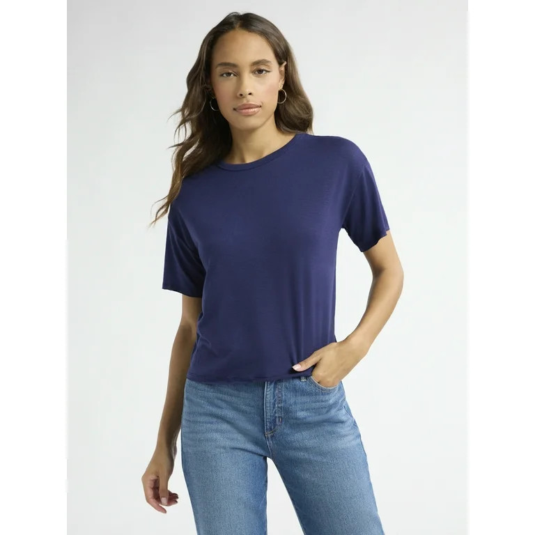 Sofia Jeans Women's Crewneck Tee with Short Sleeves, Sizes XS-XXXL | Walmart (US)