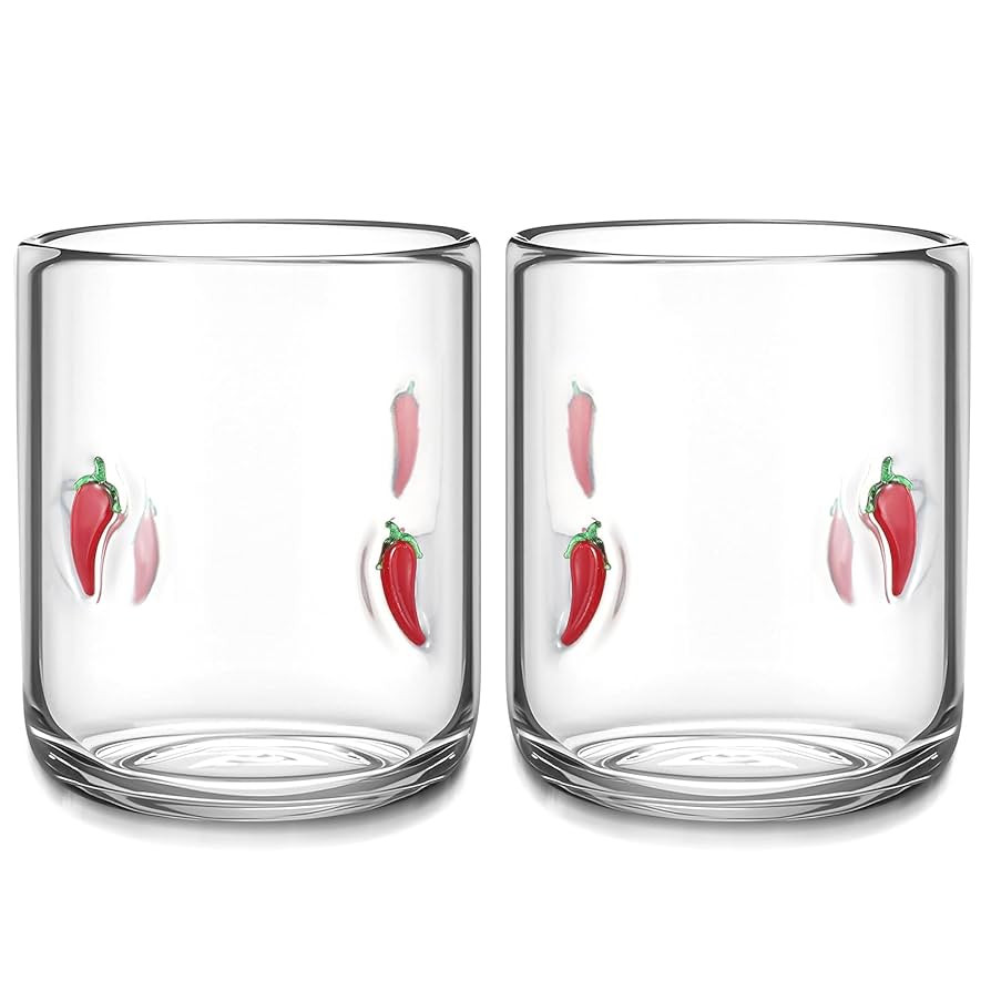 2 PCS Icon Juice Glasses - 14oz Old Fashioned Icon Stemless Wine Drinking Juice Cocktail Coffee G... | Amazon (US)