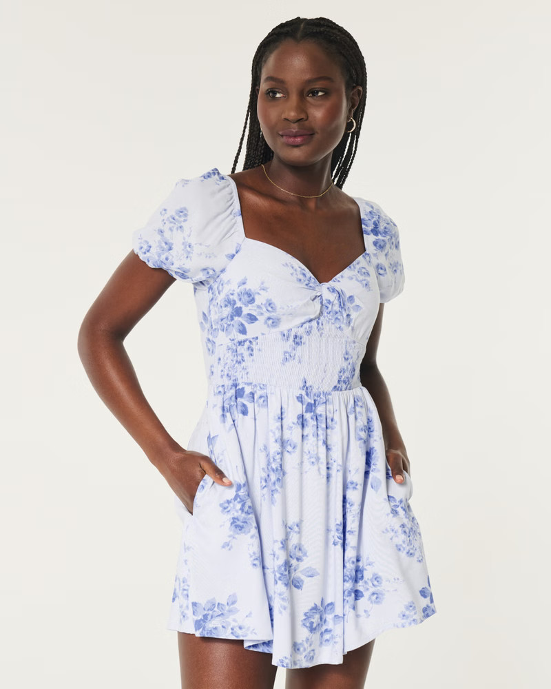Twist Bust Tie-Back Skort Dress | Hollister (US)