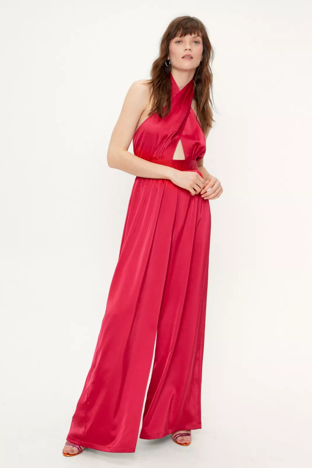 Recycled Satin Halter Jumpsuit | NastyGal (UK, IE)