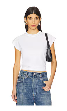 AGOLDE Bryce Cap Sleeve Tee in White from Revolve.com | Revolve Clothing (Global)