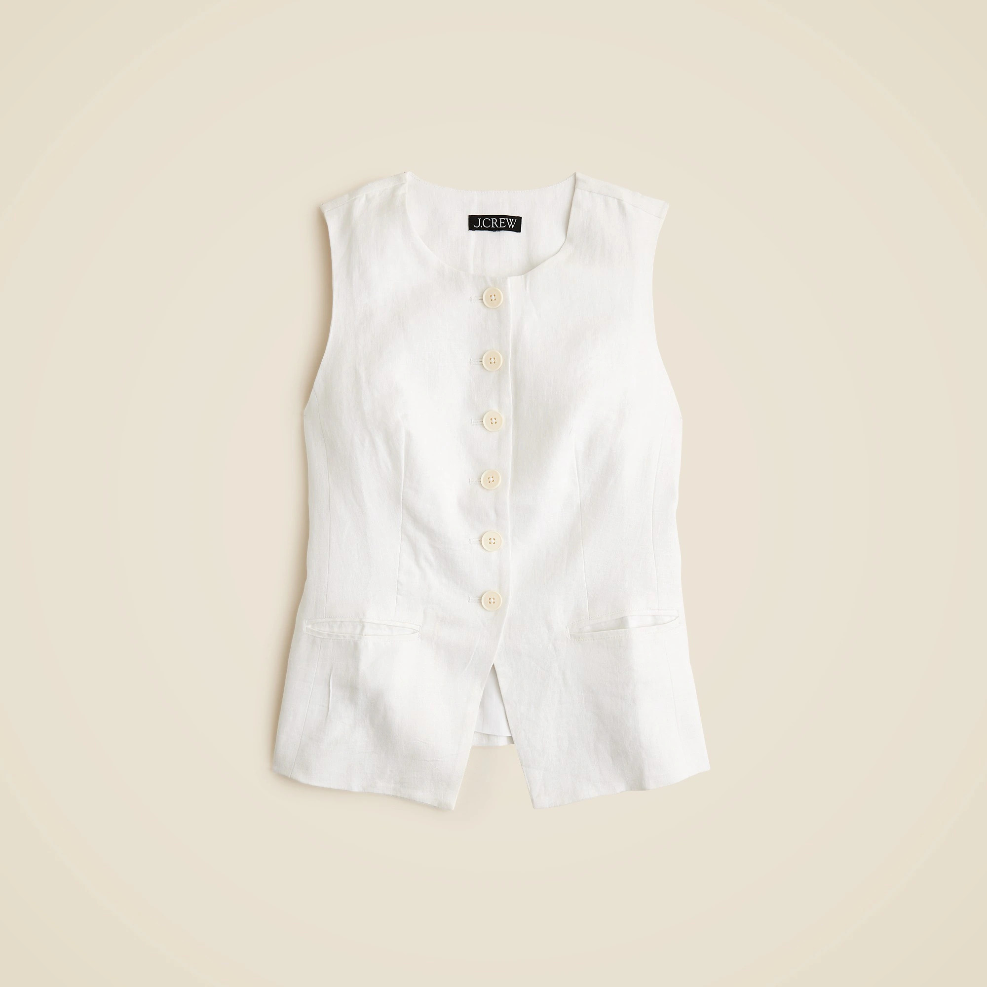 Cutaway vest top in linen | J. Crew US