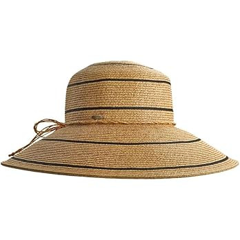Wide Brim Sun Hat - UPF 50 Sun Protection - Classic Straw Hat Style Weave - Aubrey in Natural Tan... | Amazon (US)