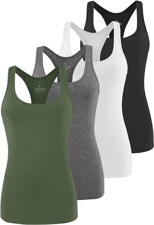 Workout Tank Tops for Women Athletic Yoga Tops Racerback Tanks Gym Exercise Shirts Activewear Pac... | Amazon (US)