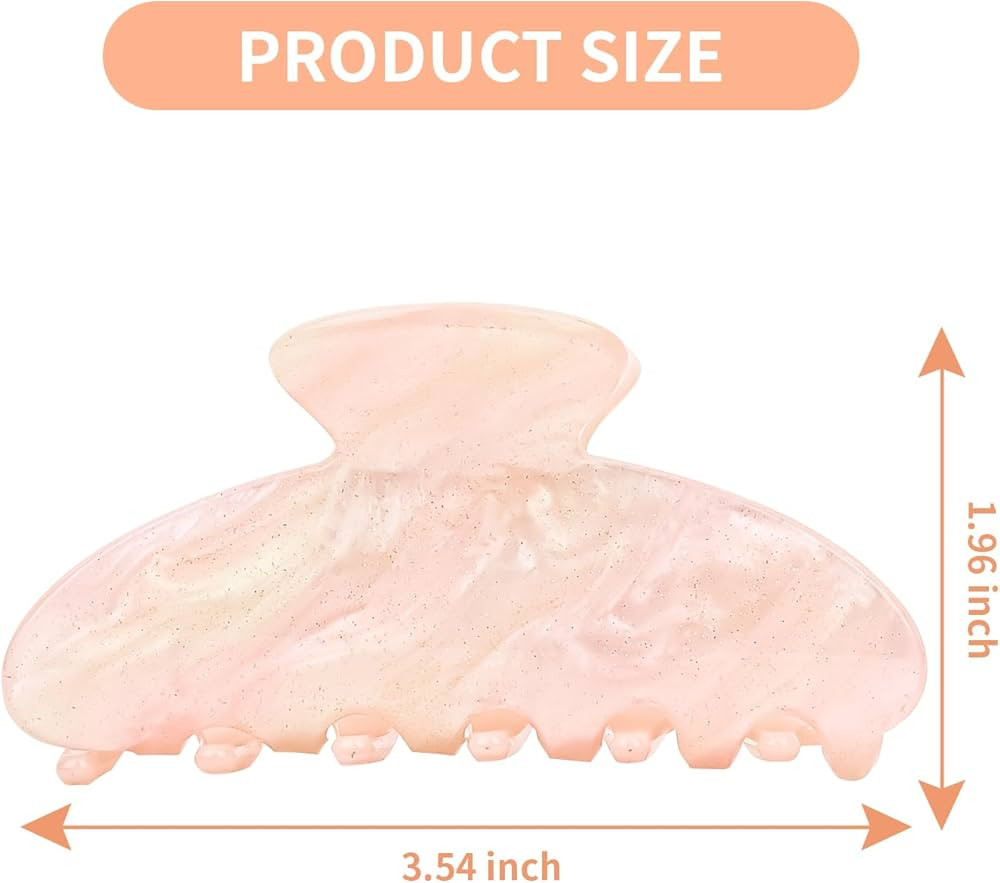 2 Pack Hair Claw Clips for Women Acrylic Claw Clips for Thick Hair Non-slip Clip for Hair Large C... | Amazon (US)