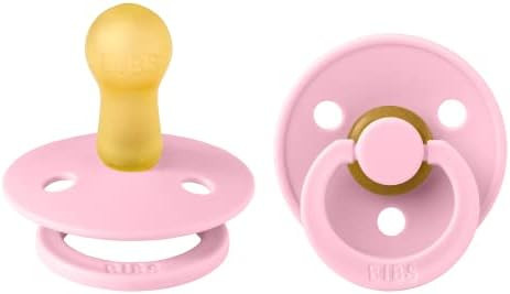 BIBS Pacifiers | Natural Rubber Baby Pacifier | Made in Denmark | BPA-Free | Baby Pink, 0-6 Month... | Amazon (US)