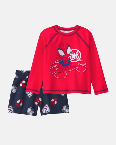 Toddler Boy 2-Piece \u00a9Marvel Spider-ManRashguard & Swim Trunk Set - Red/Black | Carter's Inc